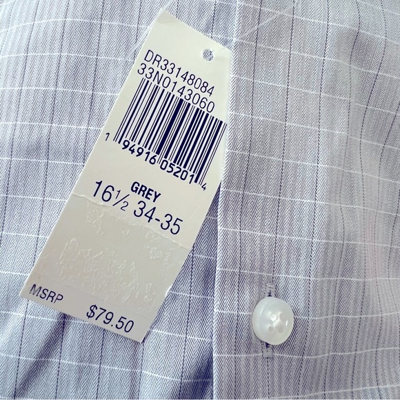 Calvin Klein Slim Fit Dress Shirt Stretch in Grey Size 16.5 (34/35) NWT - Picture 10 of 11
